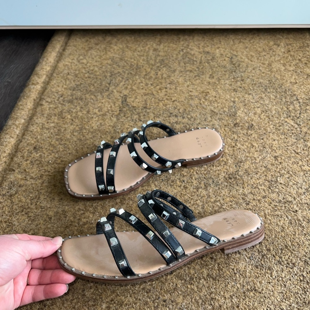a new day Black Studded Sandals